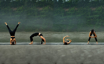 Y O G A spelled out by people