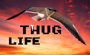 Thug life seagull poop Towels