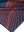 A close-up of a folded corner of a towel featuring a detailed abstract design. The towel is primarily dark blue with rust-red wavy lines that create a flowing, organic pattern. The fabric's texture is soft and smooth, with the stitching along the edge visible. The intricate lines and rich colors give the towel a bold and artistic appearance, emphasizing quality and craftsmanship.