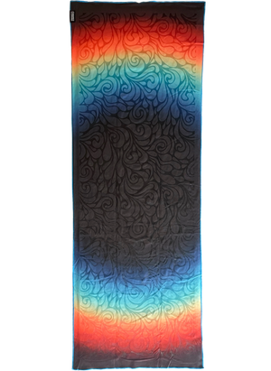 Super Grip Yoga Towel by Happy Faced. Silicone grip pattern. vibrant color gradient.