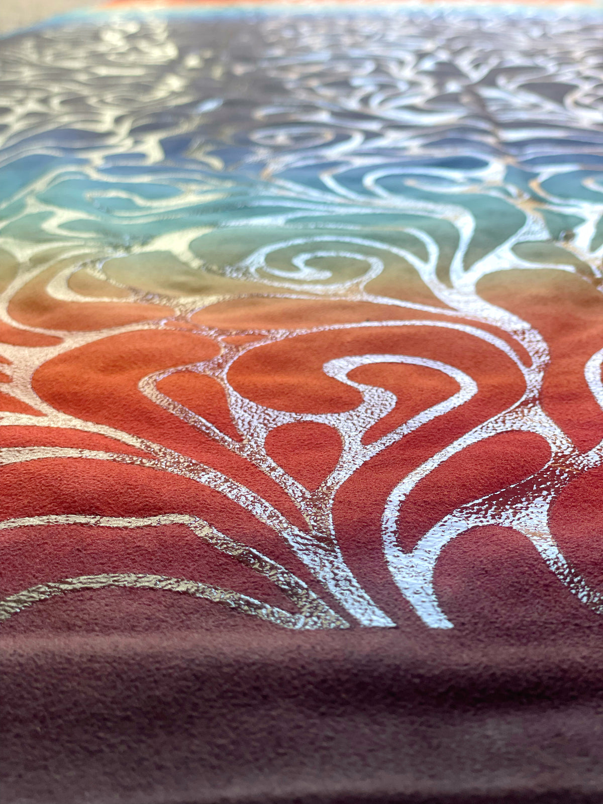 Close-up of the silicone grip pattern on the Happy Faced Super Grip Yoga Towel